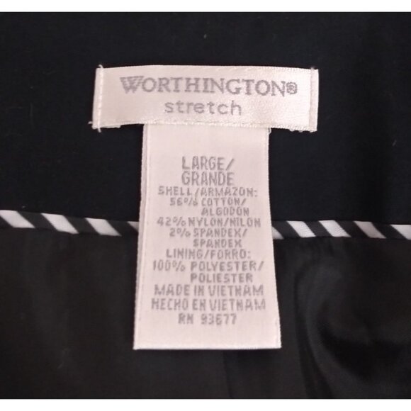 NWT Worthington Stretch Women's Black Short Sleeve Blazer Jacket Size Large - Picture 7 of 9
